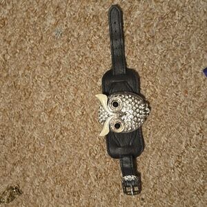 Owl leather looking bracelet